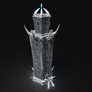 stylised wizard tower 3D model
