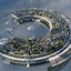 3D futuristic cityscape