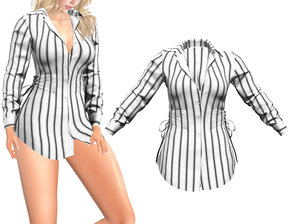 3D open chest corset waist model