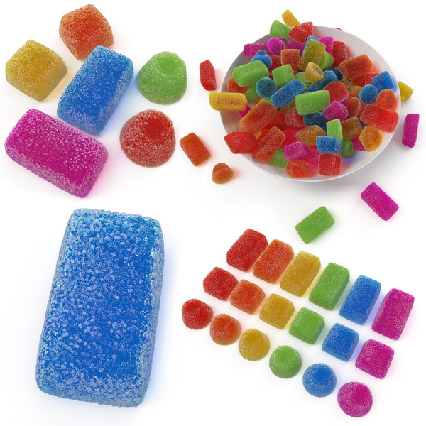 realistic sugar gumdrops 3d model