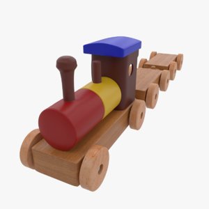 3D wooden toy train