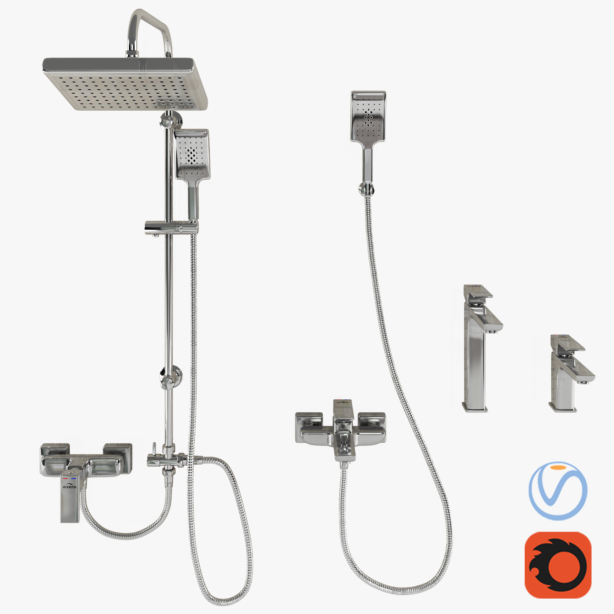 3D bathroom mixer set nyks TurboSquid 1311827