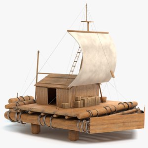 wood raft 3D model