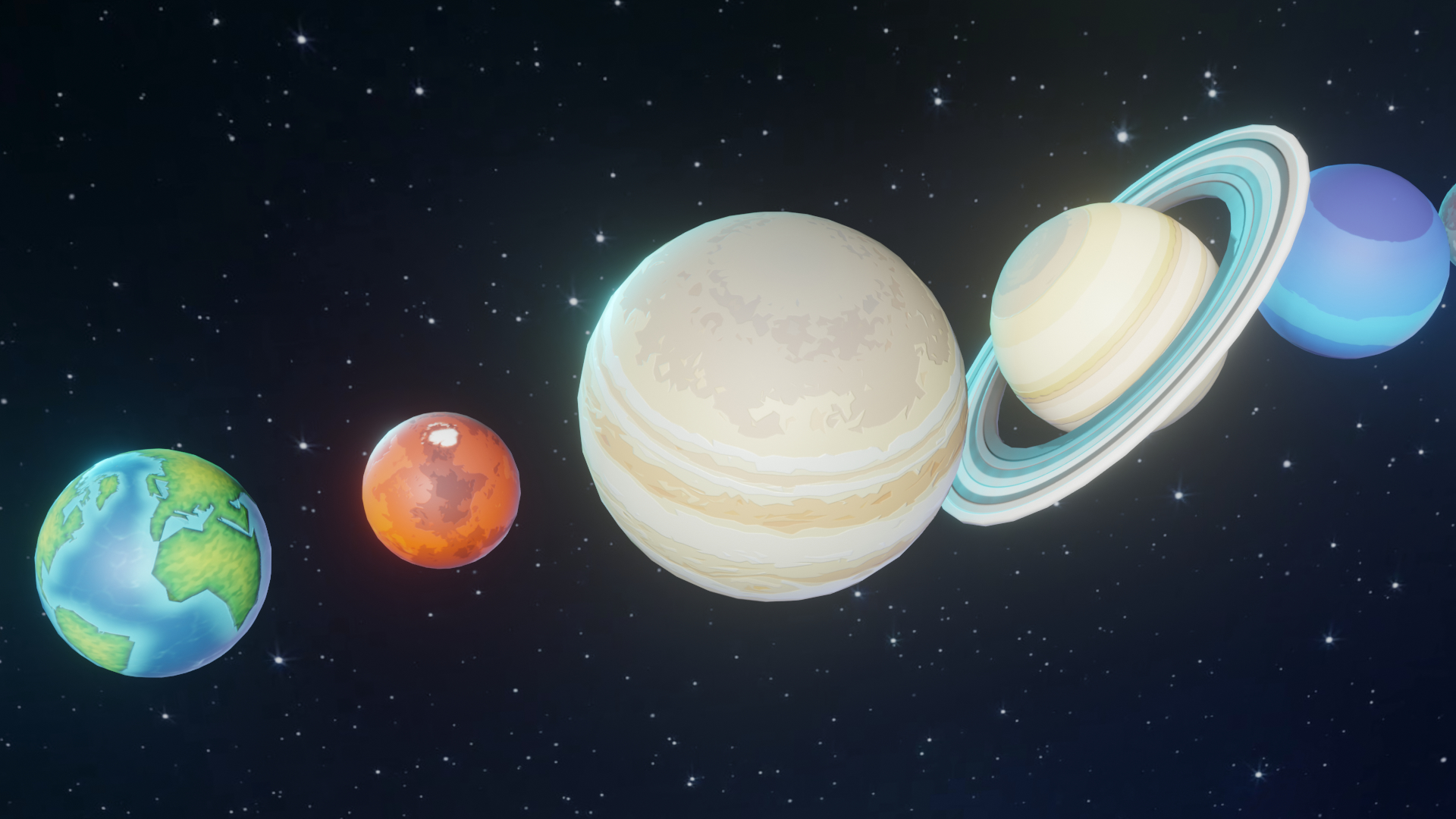 solar system low poly3d模型
