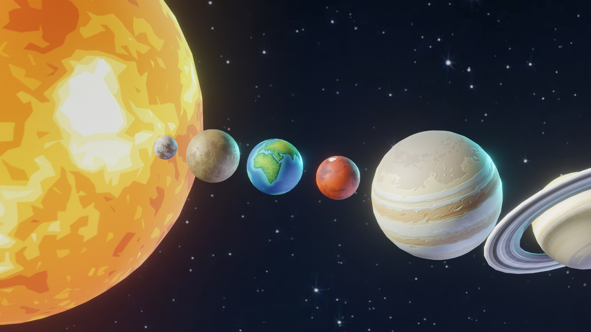 solar system low poly3d模型