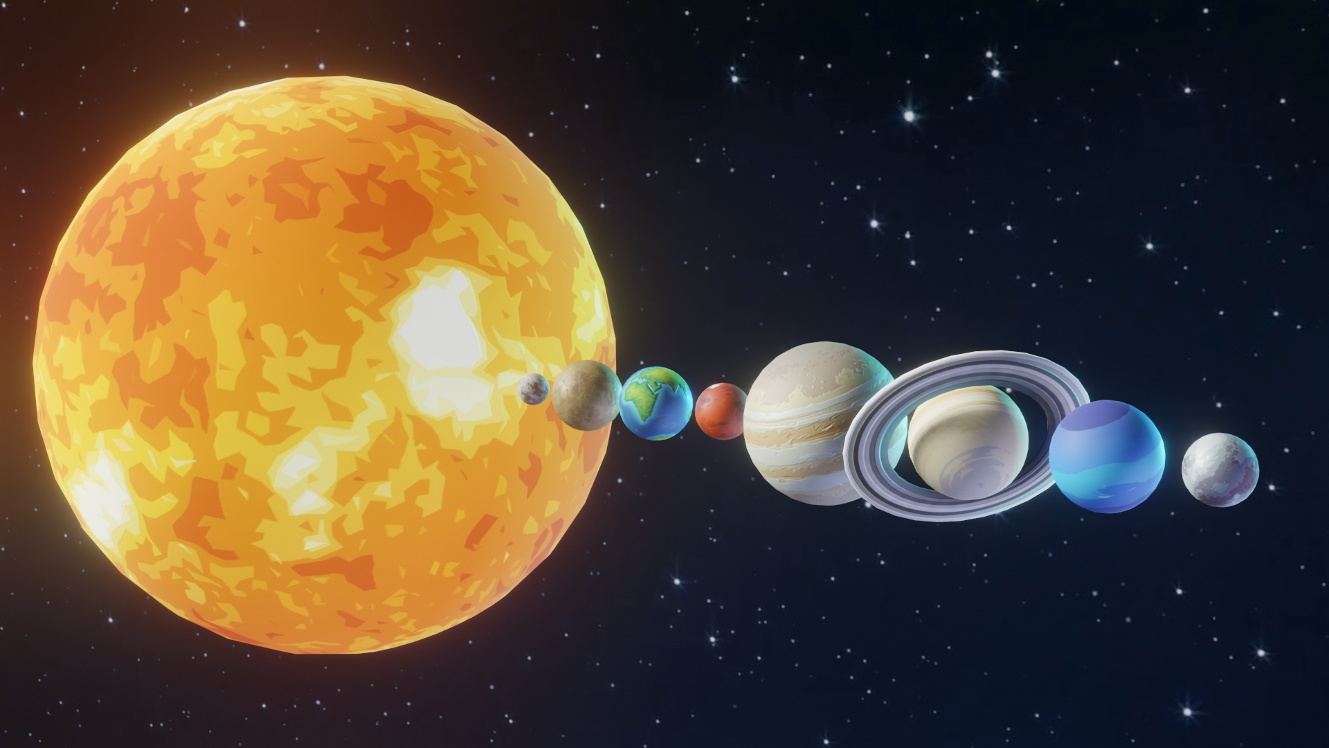 solar system low poly3d模型