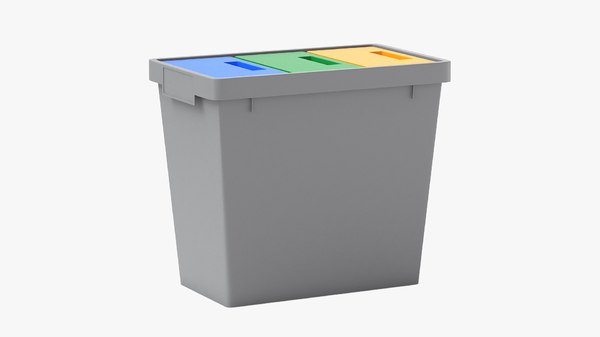 Poubelle De Tri Intérieur Polymax 40L Grise - 3 Compartiments (13L Chacun), Couvercles Colorés, Design Compact ! - 8