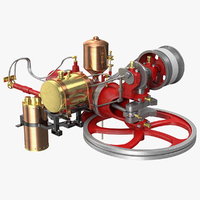 4 stroke car engine 3d model