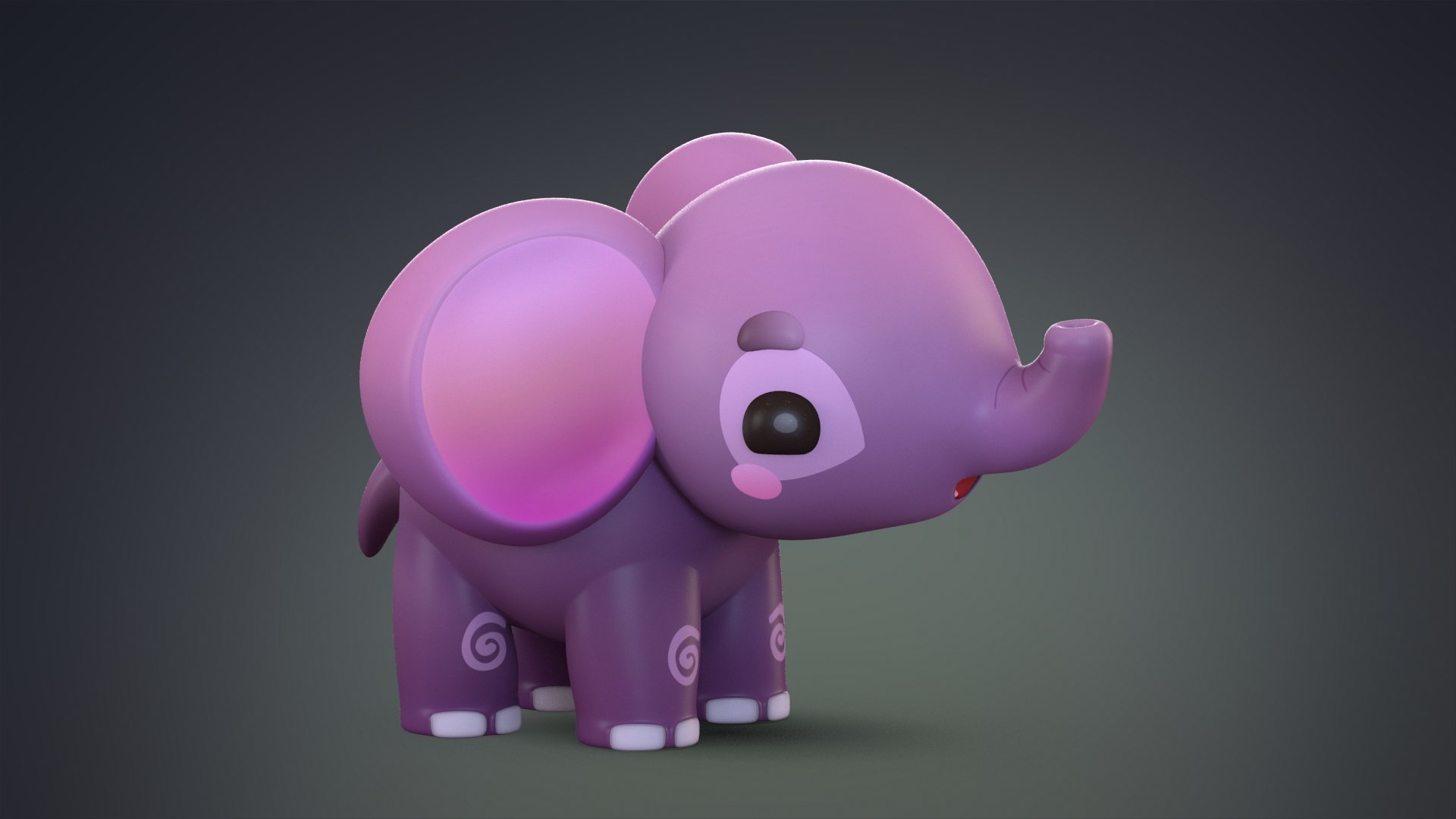 Cute cartoon elephant 3D model - TurboSquid 1508768