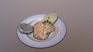 old dirty plate spoiled 3D model