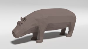 3D hippopotamus blender ready