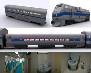 amtrak locomotive 3D model