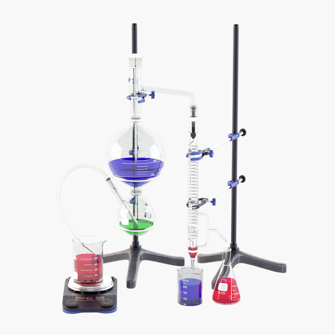 Lab distillation equipment model TurboSquid 1507478