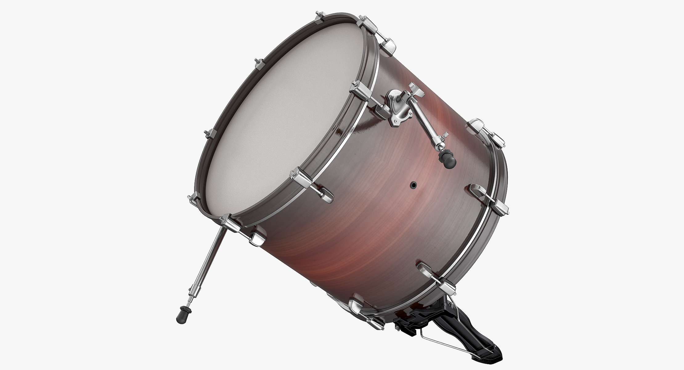 bass drum with pedal3d模型