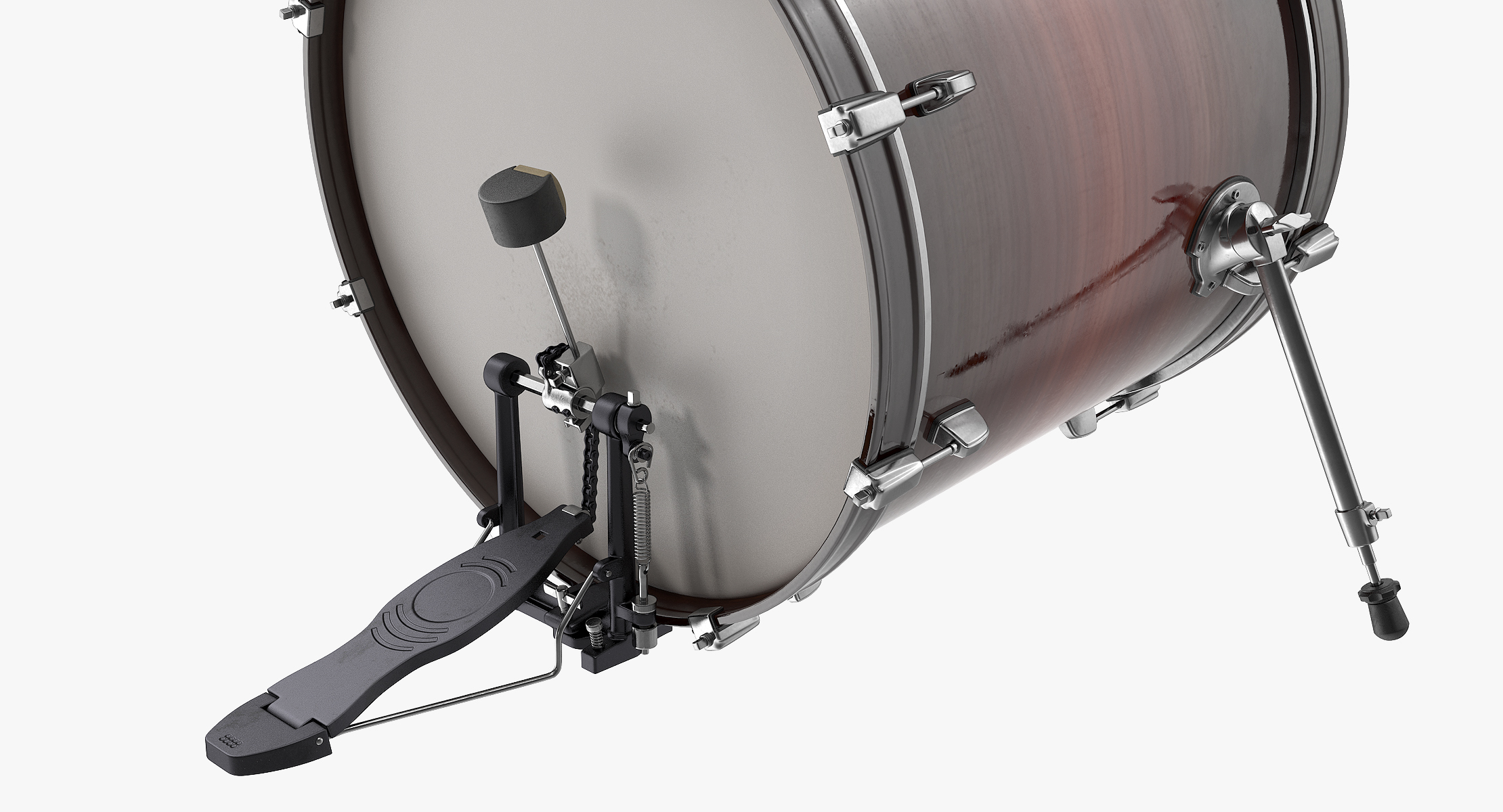 bass drum with pedal3d模型