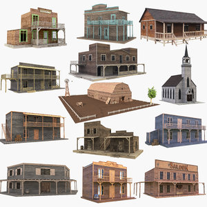 western buildings 3D