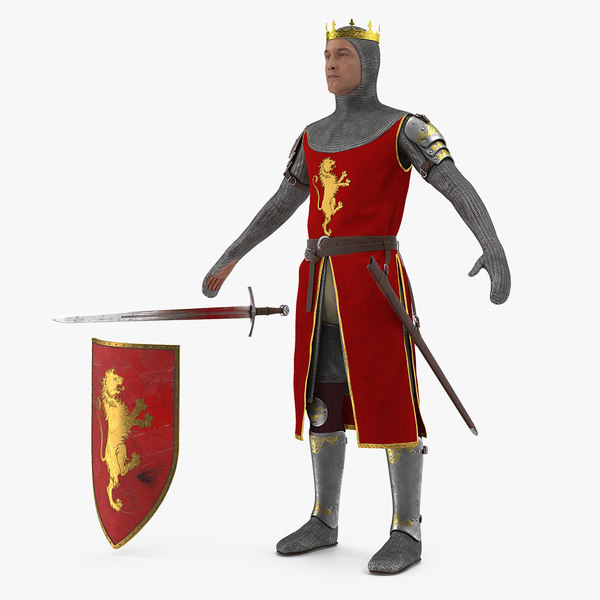 crusader knight king t-pose 3d model