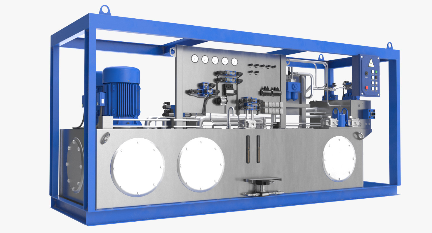 3D hydraulic power unit TurboSquid 1509978