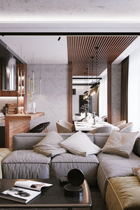 modern apartment interior design 3D model