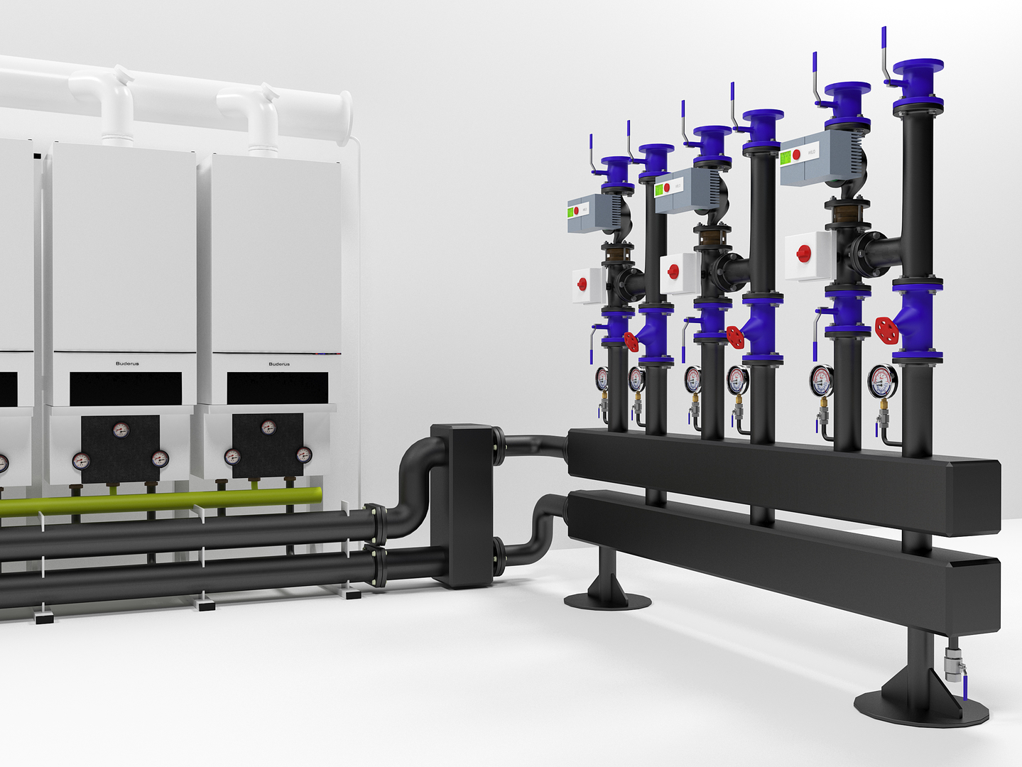 Heating Instalation With Buderus Gb162 100 400kw Cascade3d模型 Turbosquid 1509855 5624