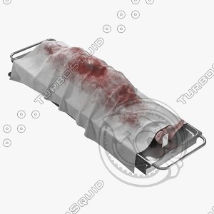 realistic dead body covered 3D model