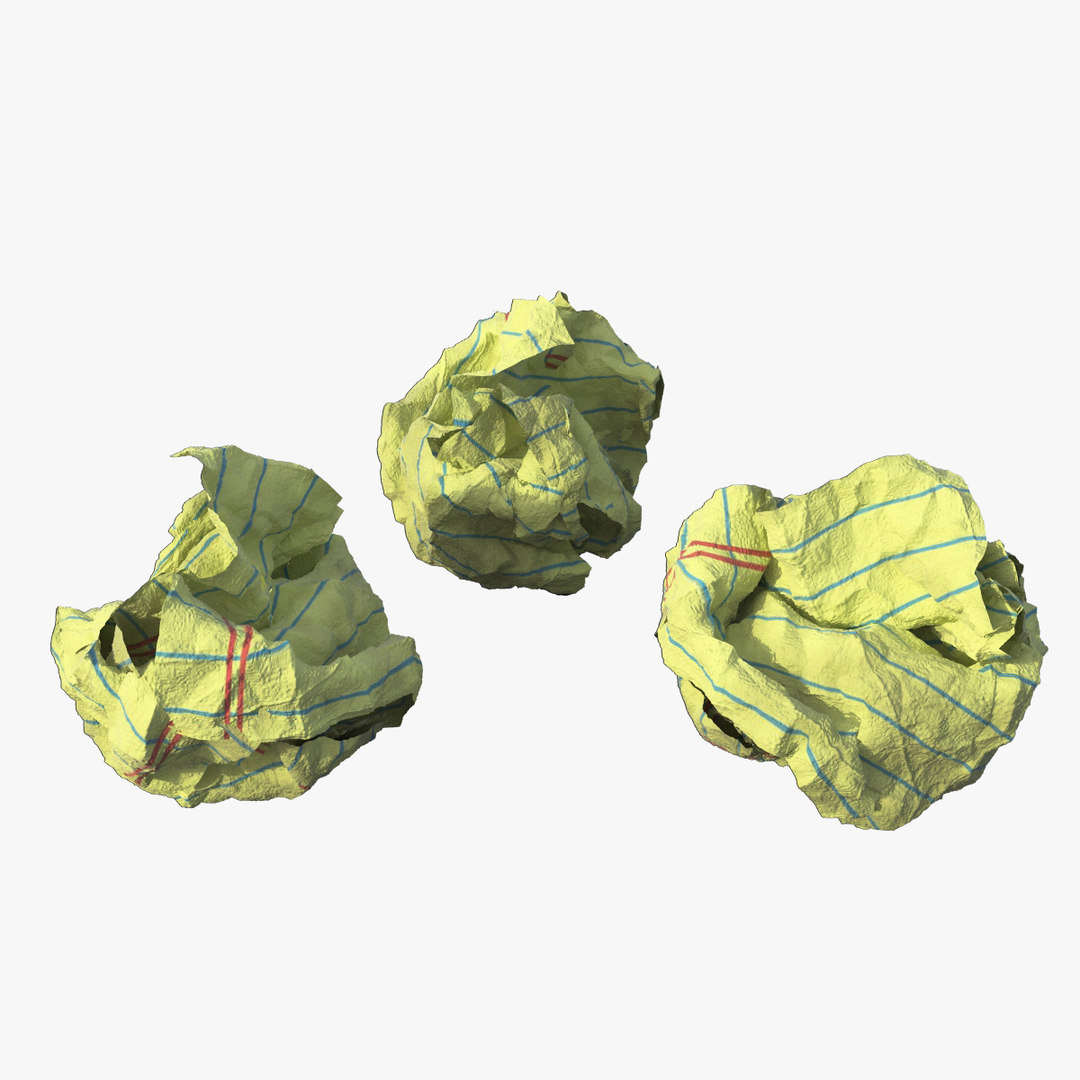 Crumpled paper 3d model turbosquid 1510627