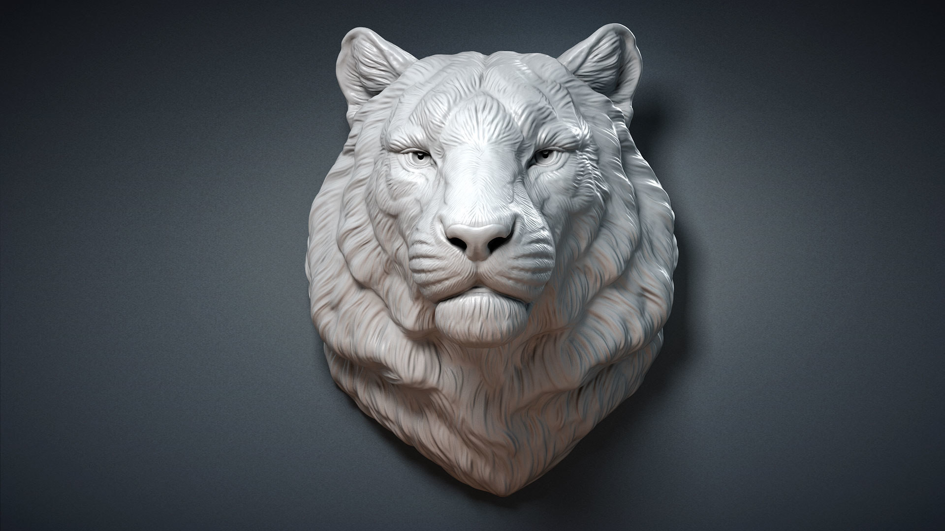 Tiger head animal sculpture 3D TurboSquid 1417270