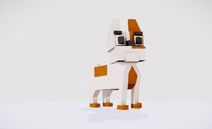 3D simple french bulldog animations model