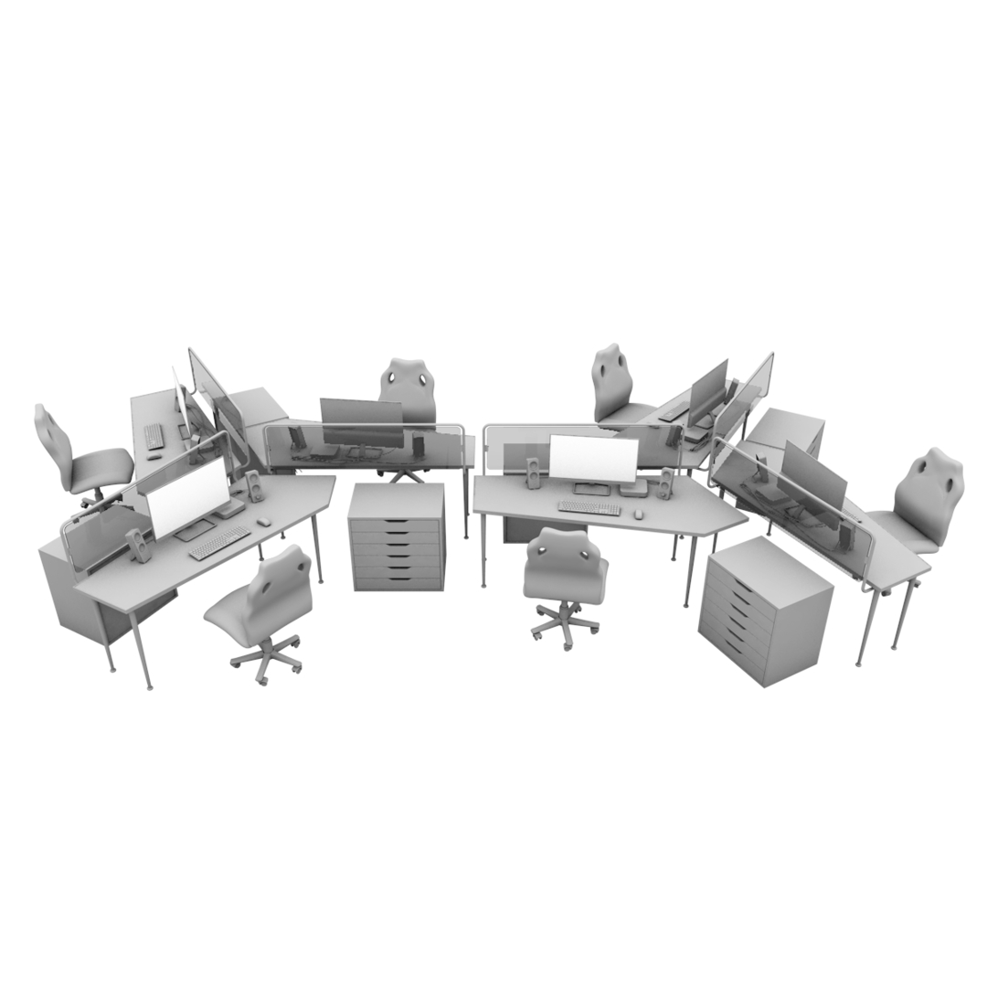 Stanowisko Pracy Biurowej Model 3D TurboSquid 1510921