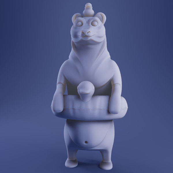 3D model summer bear print color