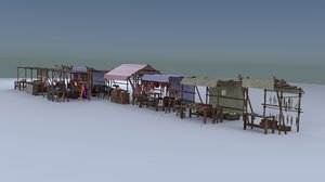3D medieval market