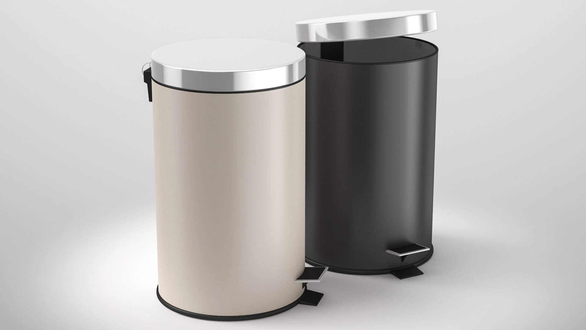 3D bathroom trash bin set model - TurboSquid 1511150