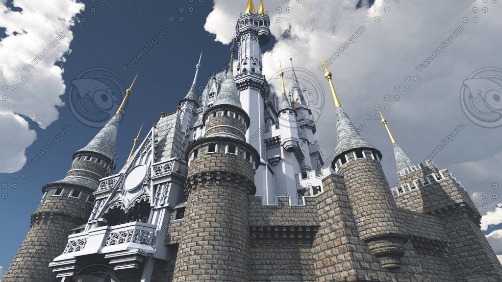 灰姑娘风格的城堡3d模型