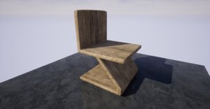 wooden chair 3D model
