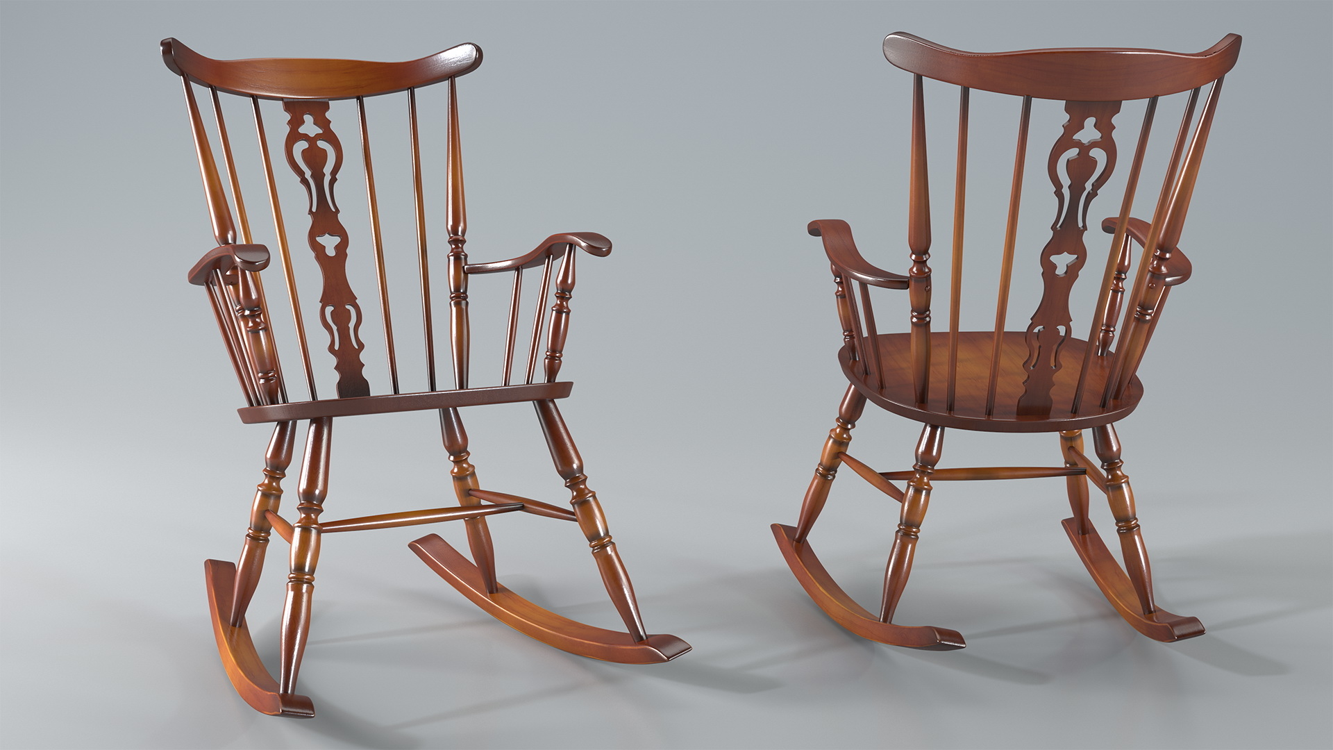 Vintage Wooden Rocking Chair Model Turbosquid 1511507