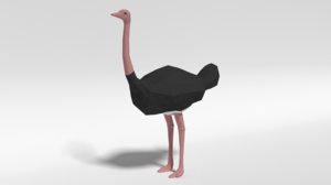 3D ostrich blender ready model