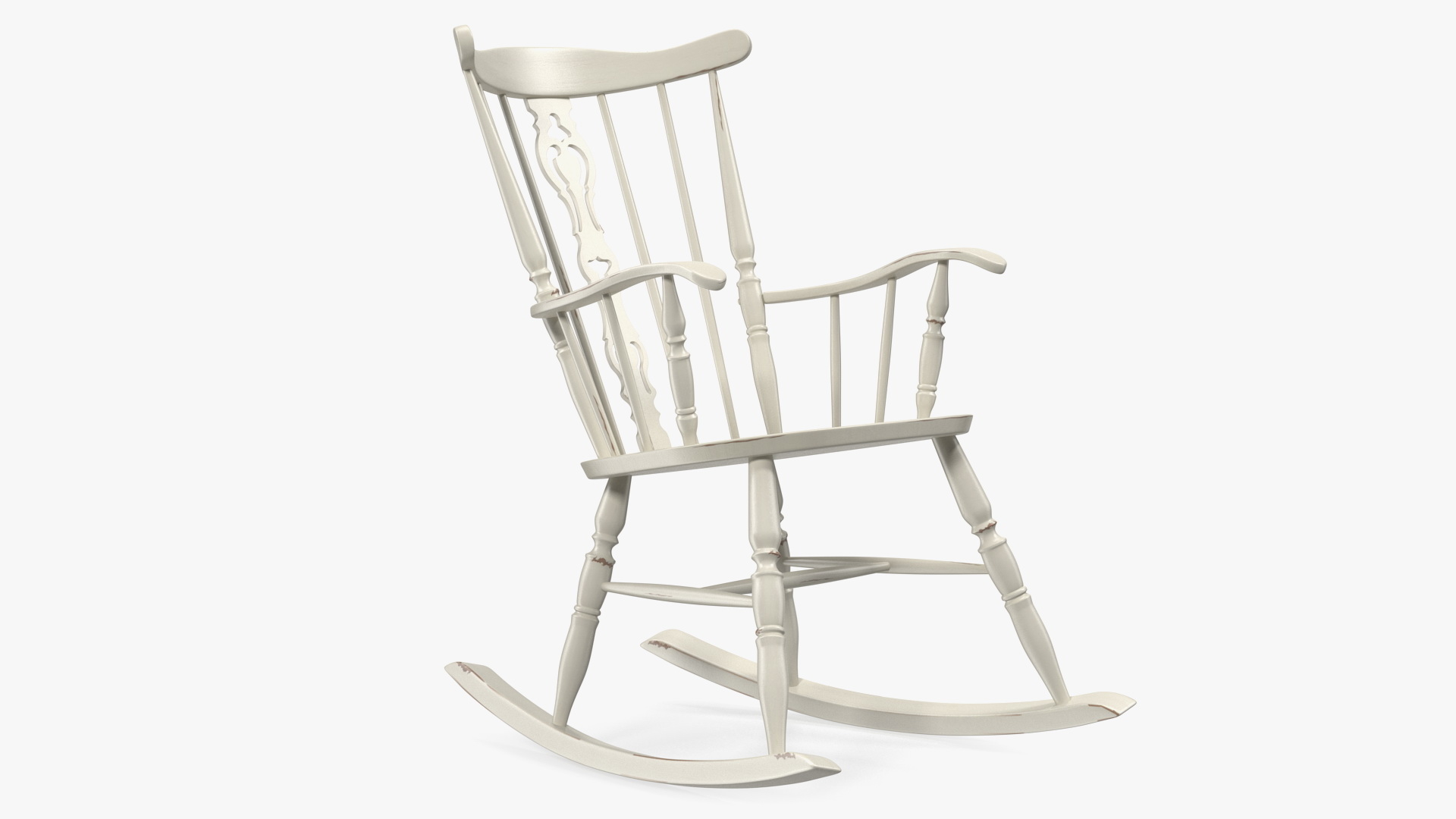 3d Antique Wooden Rocking Chair Model Turbosquid 1511485
