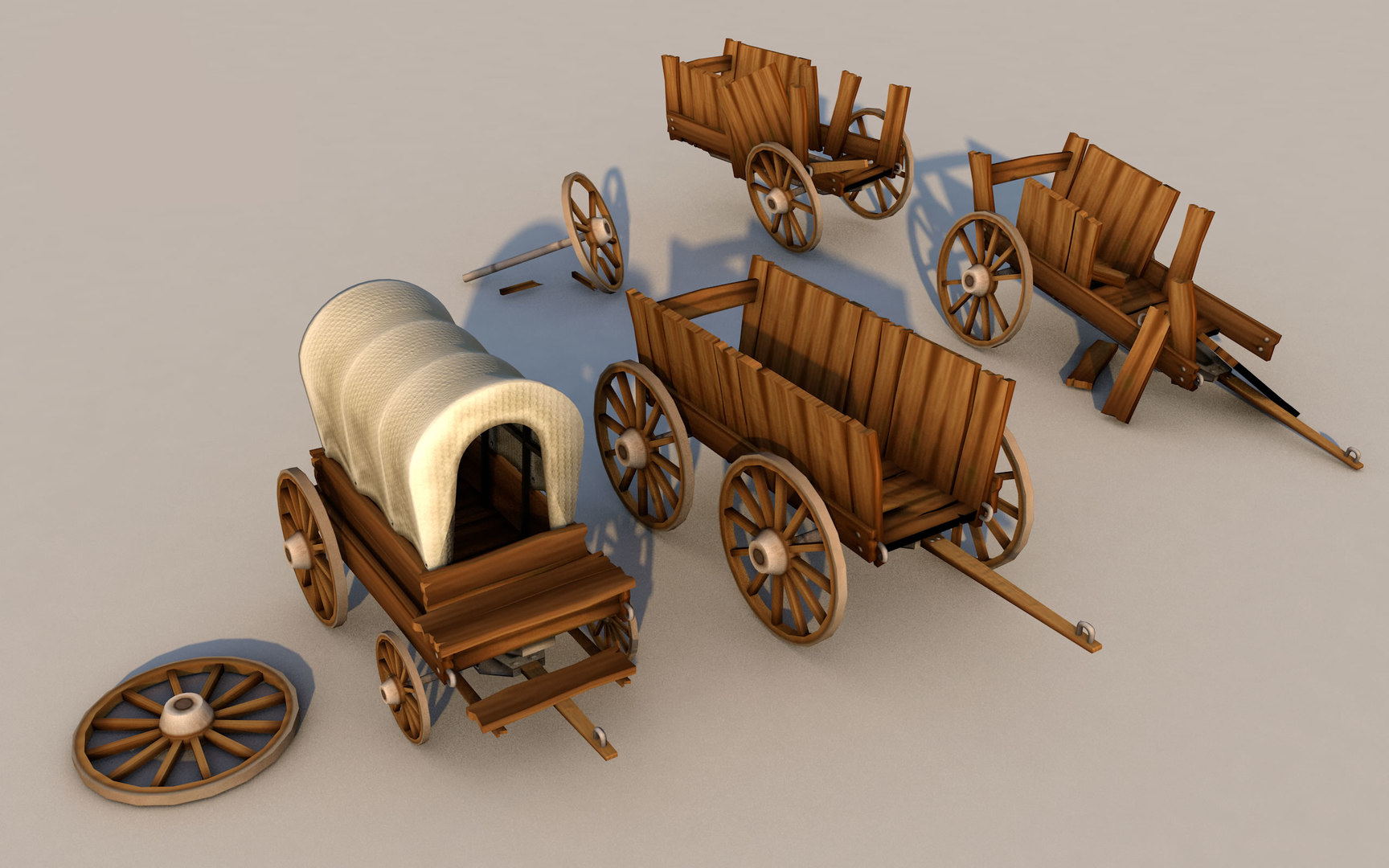 3D model medieval cart TurboSquid 1511577