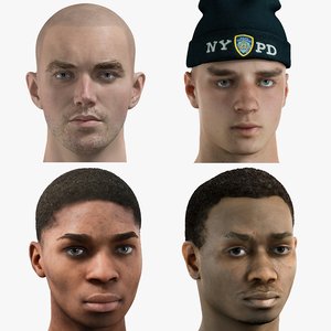3D realistic male head model