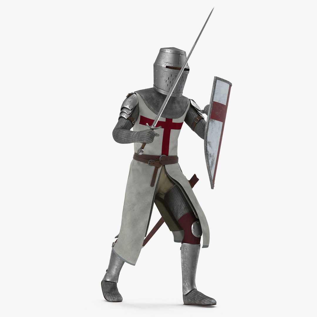 3D knight templar set rigged model - TurboSquid 1511975