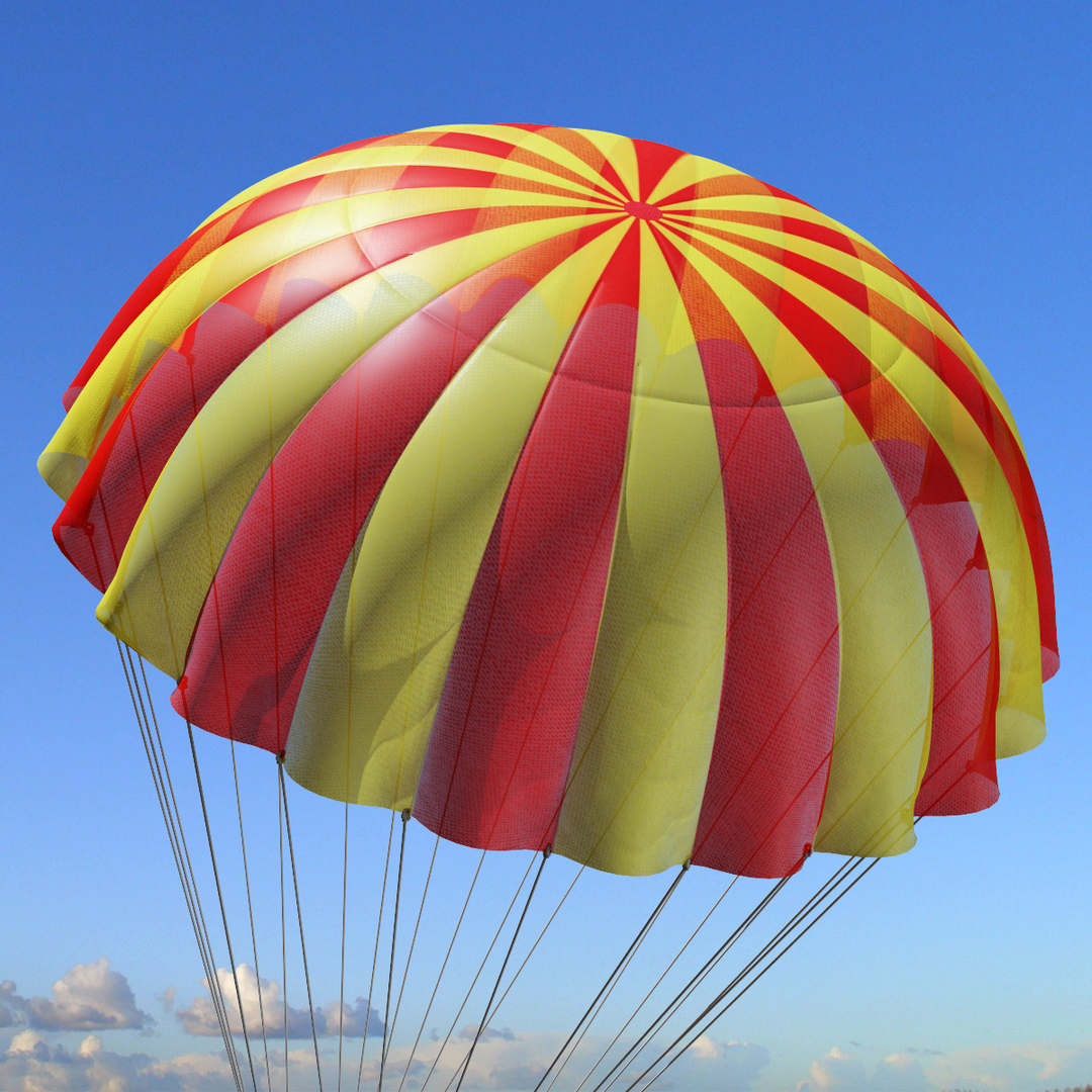 3D parachute marvelous designer model TurboSquid 1512055