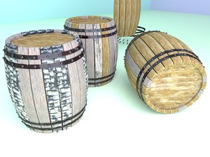 3D wooden barrel model