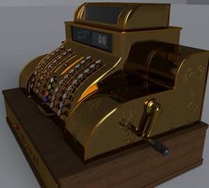 3D old cash register model