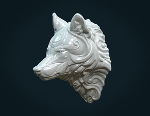 3D model wolf head