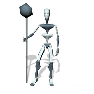 Old man walk to stop idle