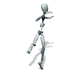 Male angry jumping punch