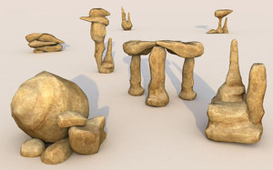 3D desert rock model