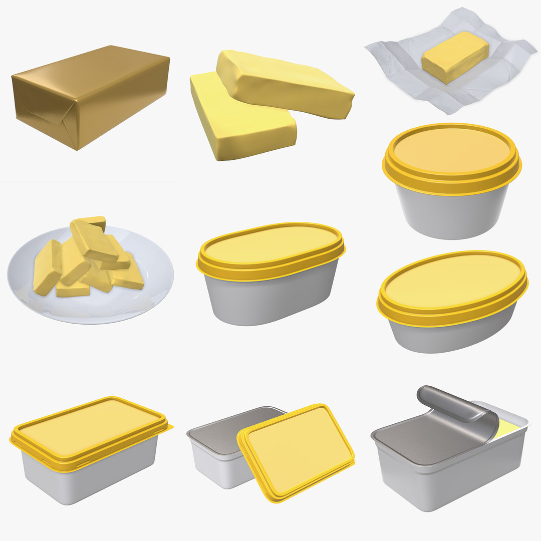 Butter box pack 3D model TurboSquid 1513200