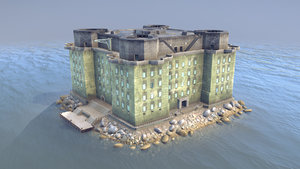 ww2 flakturm iv island 3D model