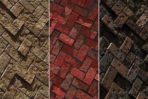 Herringbone Brick Pattern Game Ready Texture